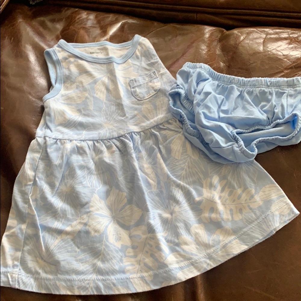 Baby Girl Dress with matching Bloomers 9m EUC